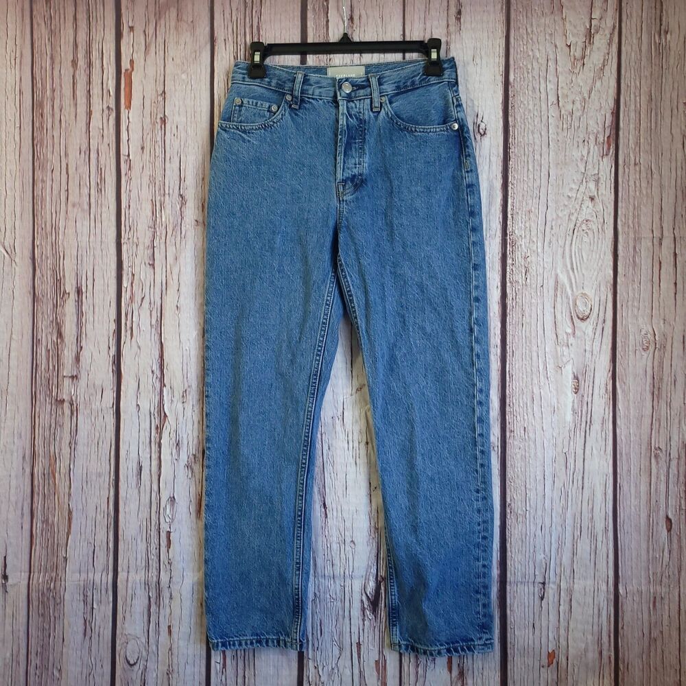 Everlane 25 Jeans Straight Cheeky 90's Jeans Organic Cotton Blue Denim High Rise